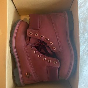 Pomegranate Timberland Six Inch Premium Boot - sz8